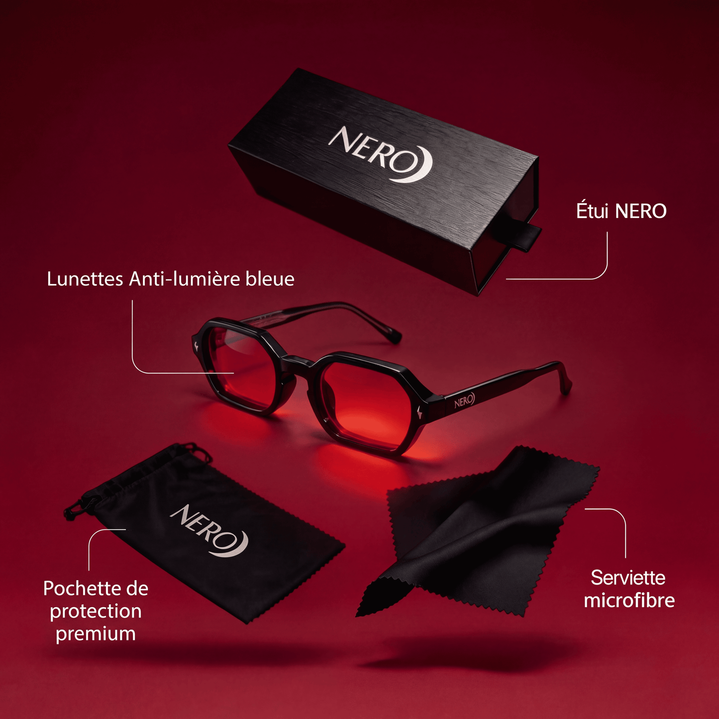 Crimson Red | Lunette anti-lumiere bleue